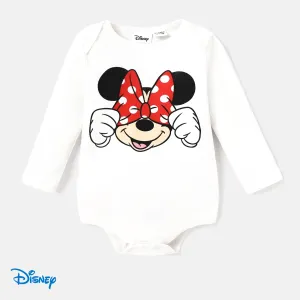Disney Mickey and Friends Baby Girl 100% Cotton Character Print Long-sleeve Bodysuit #1035531