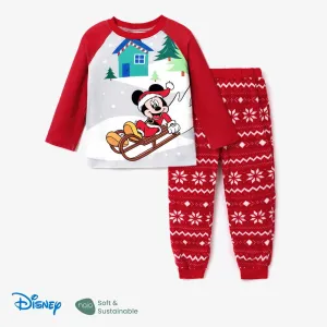 Disney Mickey and Friends Christmas Toddler Boy Character Print Naiaâ¢ Long-sleeve Sweatshirt and Polarfleece Pants Sets #1171860
