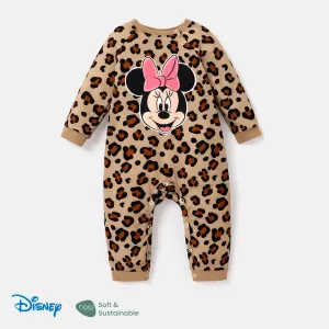 Disney Mickey and Friends Family Matching Letter & Leopard Print Long-sleeve Tops #1067383