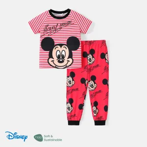 Disney Mickey and Friends Toddler Girl/Boy 2pcs Naiaâ¢ Character & Stripe Print Short-sleeve Tee and Pants Set #1034887