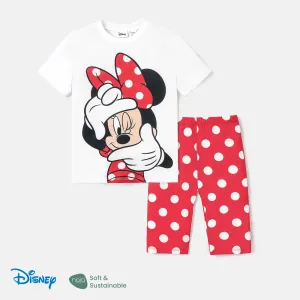 Disney Mickey and Friends Toddler/Kid Girl 2pcs Naiaâ¢ Character Print Short-sleeve Tee and Leggings Shorts Set #1035450
