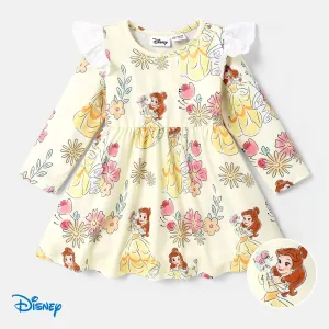 Disney Princess Baby Girl Floral & Character Print Ruffled Long-sleeve Dress #1095797