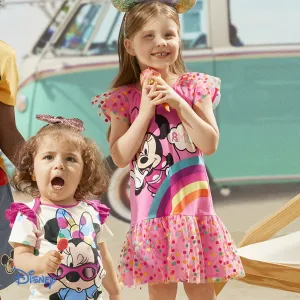 Disney Mickey and Friends Toddler/Kid Girl Naiaâ¢ Polka Dots Mesh Hem Flutter-sleeve Dress