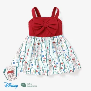 Disney Winnie the Pooh 1pc Baby/Toddler Girl Bowknot Design Plaid/Floral pattern Dress