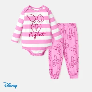 Disney Winnie the Pooh Baby Girl/Boy 2pcs Character & Stripe Print Long-sleeve Onesies and Pants Set #1062035