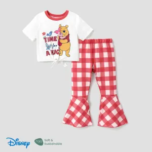 Disney Winnie the Pooh Character Pattern Short-sleeve Top and Plaid Pants #1318304