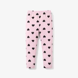Eco-friendly RPET Fabric Toddler/Kid Girl Heart Print/Polka dots Elasticized Leggings #235160