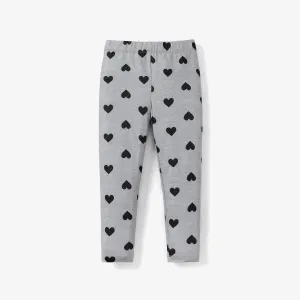 Eco-friendly RPET Fabric Toddler/Kid Girl Heart Print/Polka dots Elasticized Leggings #235180