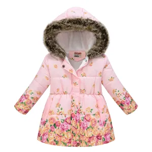 Toddler/Kid Girl Sweet Fleece-lining Hooded Jacket #1068232