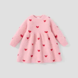 Baby/Toddler Girl Sweet Heart-shaped Sweater Dress #1083716
