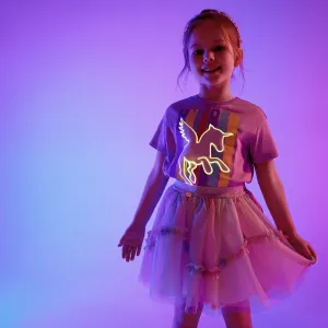 Go-Glow Illuminating T-shirt with Light Up Unicorn Including Controller (Built-In Battery) #927568