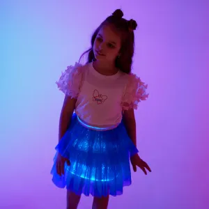 Go-Glow Light Up Blue Skirt with Snowflake Glitter Including Controller (Built-In Battery) #927549