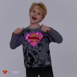 Go-Glow SUPERMAN Illuminating Grey Sweatshirt with Light Up Superman Pattern Including Controller (Battery Inside) #1055134