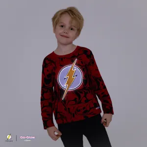 Go-Glow THE FLASH Illuminating Red Sweatshirt with Light Up The Flash Pattern Including Controller (Battery Inside) #1055114