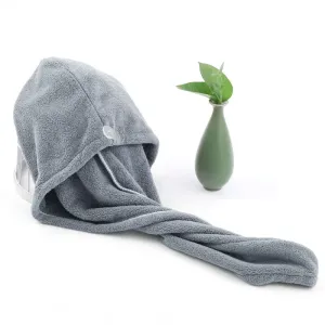 Hair Towel Wrap, Hair Drying Towel with Button, Polyester Hair Towel, Dry Hair Hat, Bath Hair Cap #1055351