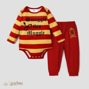 Harry Potter Baby Boy 2pcs Long-sleeve Jumpsuit and Stripe Leggings Set #1096021