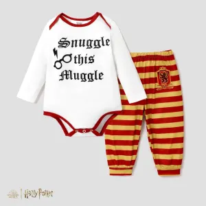Harry Potter Baby Boy 2pcs Long-sleeve Jumpsuit and Stripe Leggings Set #1096026