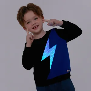 Go-Glow Illuminating Sweatshirt with Light Up Color Blocking Lightning Pattern Including Controller (Built-In Battery) #207303