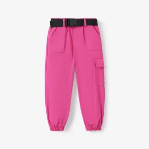 Kid Girl Braid Design Avant-garde T-shirt /Solid Color Belt Braid Pants #1163790