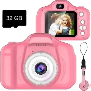 Kids Camera 1300W HD Rechargeable Mini Camera Digital Video Camera with 32GB Memory Card Child Gifts #226707