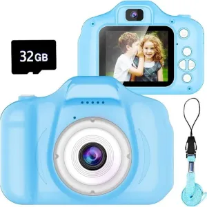 Kids Camera 1300W HD Rechargeable Mini Camera Digital Video Camera with 32GB Memory Card Child Gifts #226708