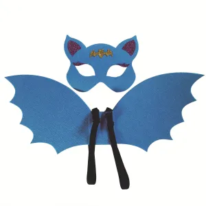 Kids' Halloween Party 2-Piece Set: Bat Wing and Mask Cosplay Prop with Adjustable Elastic #1069504