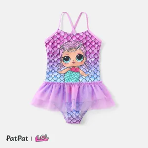 L.O.L. SURPRISE! Kid Girl Mesh Splice Mermaid Onepiece Slip Swimsuit #892183