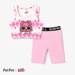 L.O.L. SURPRISE! toddler Girl Graphic Print Cropped Top and Tight Cycling Pants Set #1319708
