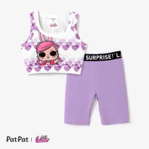 L.O.L. SURPRISE! toddler Girl Graphic Print Cropped Top and Tight Cycling Pants Set #1319714