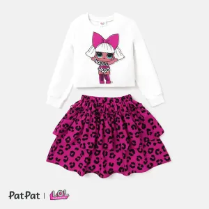 L.O.L. SURPRISE! Toddler/Kid Girl 2pcs Character Print Long-sleeve Top and Tutu Skirt Set #1068256