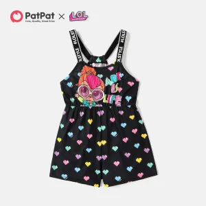 L.O.L. SURPRISE! Toddler/Kid Girl Character & Heart Print Letter Tape Cami Romper #1036252