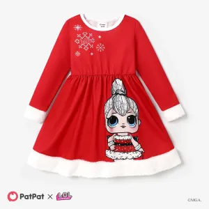 L.O.L. SURPRISE! Toddler/Kid Girl Christmas Character Print Fluffy Dress #1081240