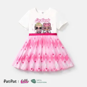 L.O.L. SURPRISE! Toddler/Kid Girl Naia Short-sleeve Plaid Mesh Dress