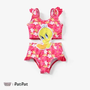 Looney Tunes 1pc Toddler Boys/Girls Character Print Puff-Sleeve One-Piece Swimsuit/Swimming pants #1332956