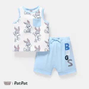 Looney Tunes Baby Boys 2pcs  Allover Cartoon Print Naiaâ¢ Tank Top and Cotton Shorts Set #233487