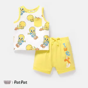 Looney Tunes Baby Boys 2pcs  Allover Cartoon Print Naiaâ¢ Tank Top and Cotton Shorts Set #233498