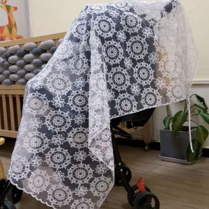 Mosquito Net for Stroller, Embroidery Mesh Breathable Lace Baby Stroller Mosquito Net, Perfect Bug Net for Strollers #1065323