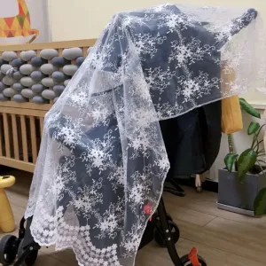 Mosquito Net for Stroller, Embroidery Mesh Breathable Lace Baby Stroller Mosquito Net, Perfect Bug Net for Strollers #1065324