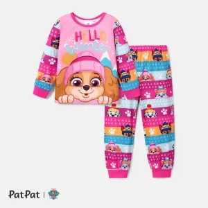 PAW Patrol 2pcs Toddler Girl/Boy Character Print Long-sleeve Pajamas Sets (Flame Resistant) #1069053