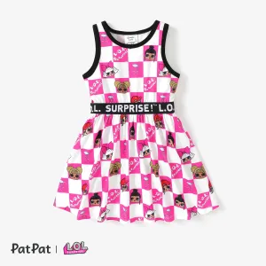 L.O.L. SURPRISE! Toddler/Kid Girls 1pc Web Gradient Pattern Sleeveless Checkerboard All-over Pattern Dress #1323401