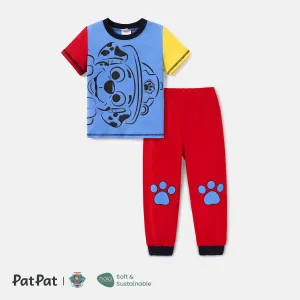 PAW Patrol Toddler Boy 2pcs Cotton Character Print Colorblock Short-sleeve Tee and Pants Set #1052106