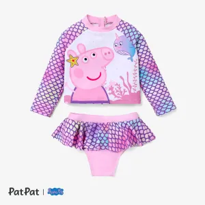 Peppa Pig 2-Piece Toddler Girls Fish Scale Ombre Pattern Swimsuit Set #1316950
