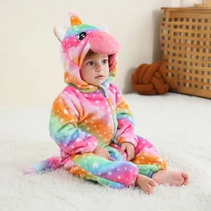 Random Colored Children's Flannel Unicorn Costume for Dress-Up and Photo Shoots #1196345