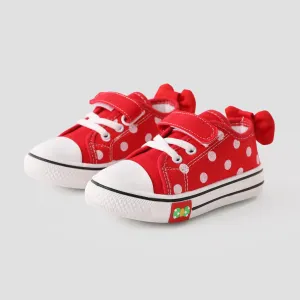 Toddler Girls' Polka Dot Design Bow Decor Velcro Casual Shoes #1318292