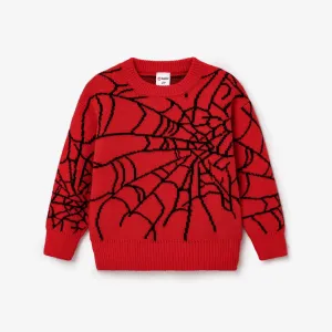 Toddler/Kid boy Geometric Spider Web Design Pattern Oversized Sweater #1196776