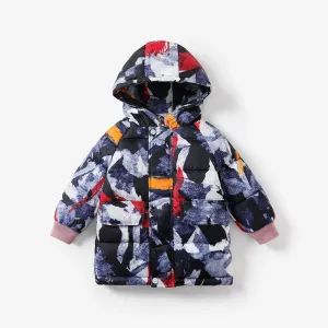 Toddler/Kid Boy/Girl Graffiti  Camouflaged Hooded Button Design Cotton-Padded Coat #1192417