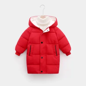 Toddler/Kid Boy/Girl Hooded Button Design Cotton-Padded Coat #1095837