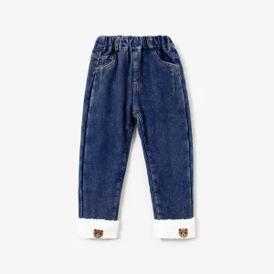 Toddler/Kid Girl/Boy Childlike Animal Pattern Bear Stitched Jeans #1193515