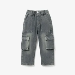 Toddler/Kid Girl/Boy Vintage Workwear Denim Patch Pocket Jeans #1316411