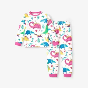 Toddler/Kid Girl Childlike Animal Pattern Home Clothes Set #1069429
